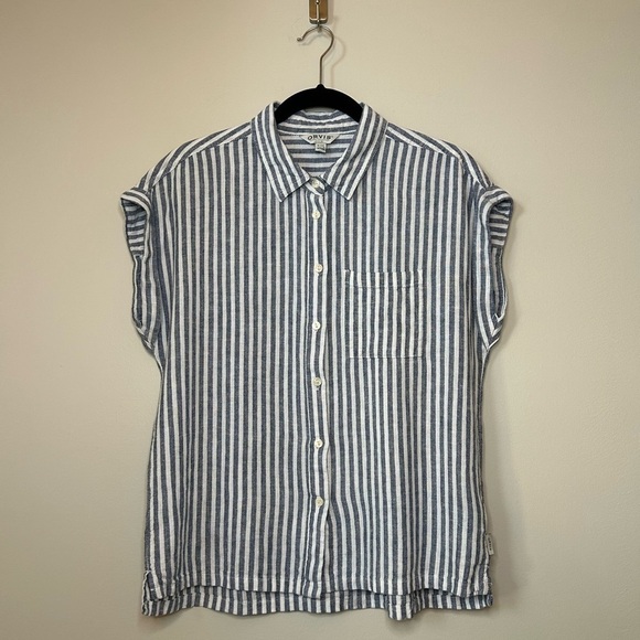 Orvis Tops - ORVIS Women’s Short Sleeve Linen Blend Button Down Shirt Size S
